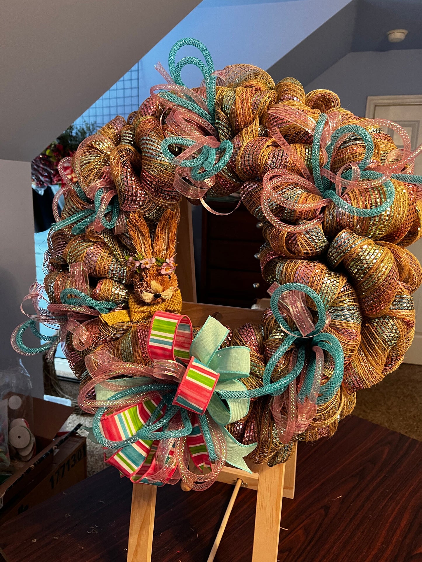 Easter wreath with bunny