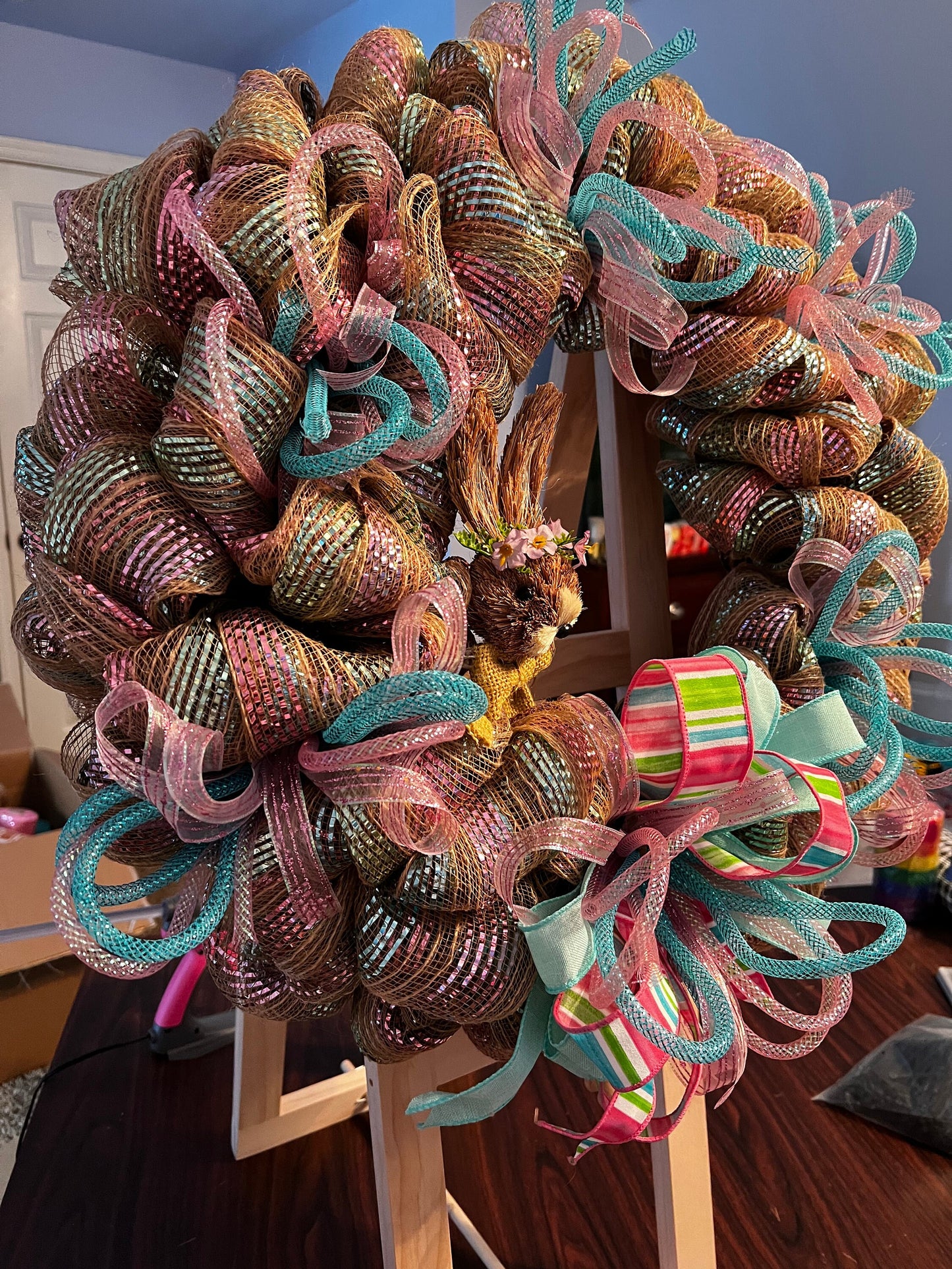 Easter wreath with bunny