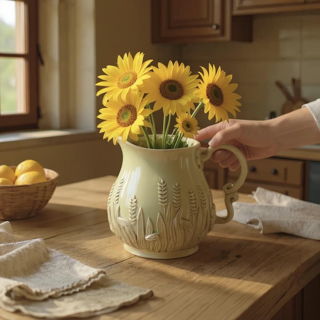 Ceramic pitcher vase