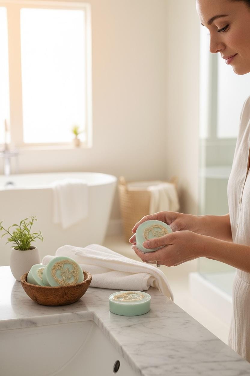 Caribbean Teakwood loofah Goat Milk Body Soap